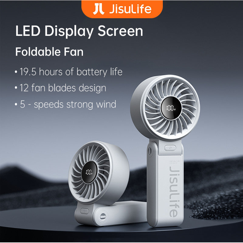 JisuLife Foldable LED Display Fan – Power, Style, and Portability